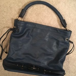 Navy over the shoulder large purse